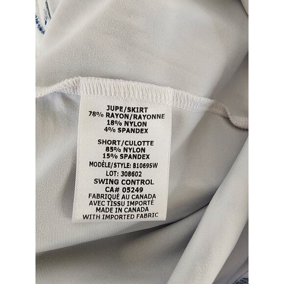 SWING CONTROL Blue White Farm Outdoors Print Sporty Active Golf Skort SZ 12 - Picture 7 of 9